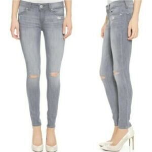 DL1961 | Emma Leggings Jeggings Skinny Jeans Low Rise Distressed Gray Size 28